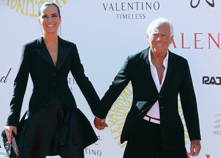 Giorgio Armani y su sucesora, su sobrina, Roberta Armani.